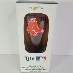 Miller Lite MLB Boston Red Sox Limited Edition Beer Glass - Red & Blue Logo